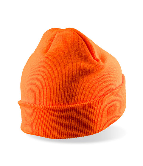Personalised Fluorescent Orange beanie Hat - 0