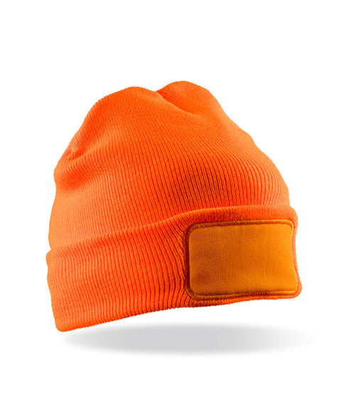 Personalised Fluorescent Orange beanie Hat