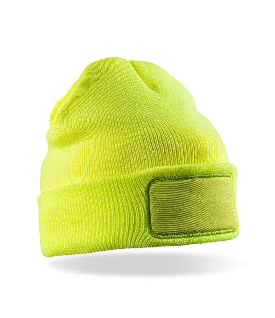Fully Personalised Result Core Neon Yellow beanie Hat - Perham Prints