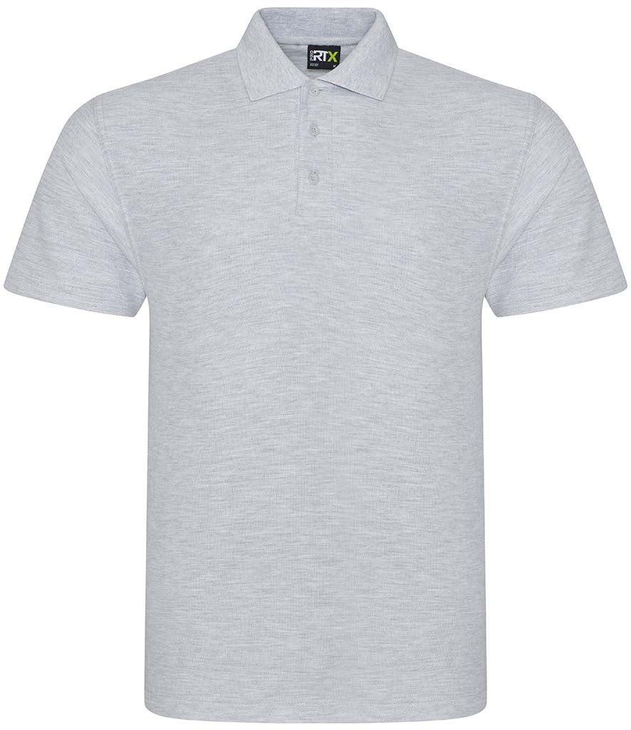 Fully Personalised Heather Grey UNISEX Pro RTX Polo Shirt - Create Your Design - Perham Prints