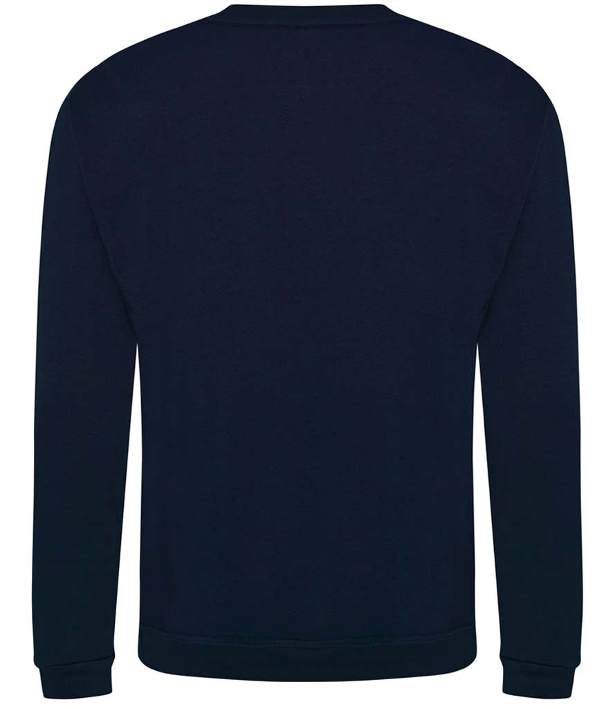 Fully Personalised Navy Blue UNISEX AWDis Sweatshirt Jumper - Perham Prints