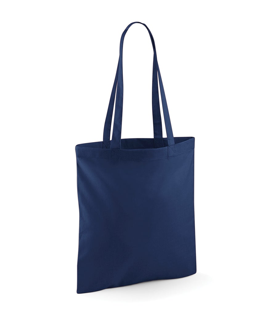 Fully Personalised Westford Mill French Navy Blue Long Handled Tote Bag - Perham Prints