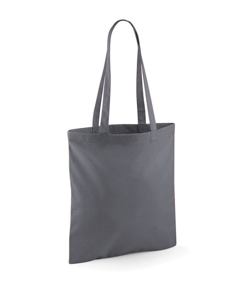 Personalised Dark Grey Long Handled Tote Bag
