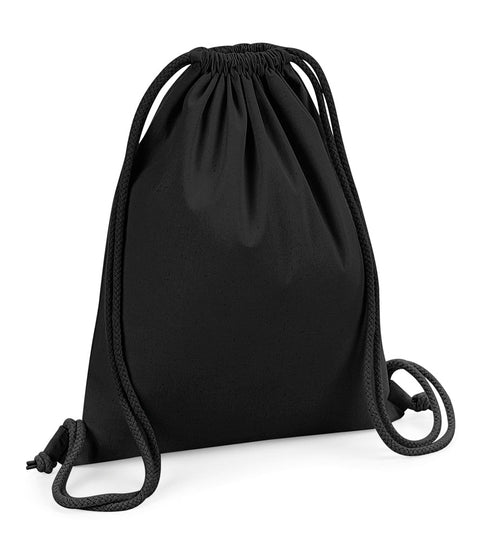 Fully Personalised Black Cotton Drawstring Gym Bag