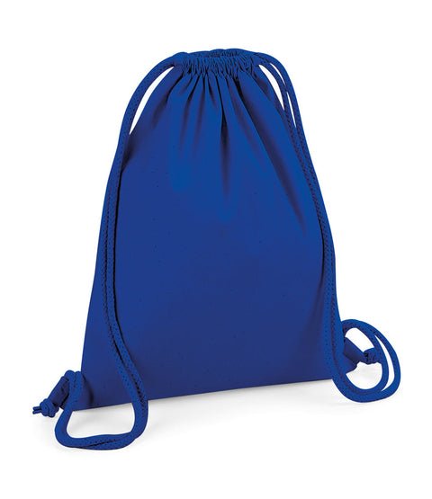 Fully Personalised Royal Blue Cotton Drawstring Gym Bag