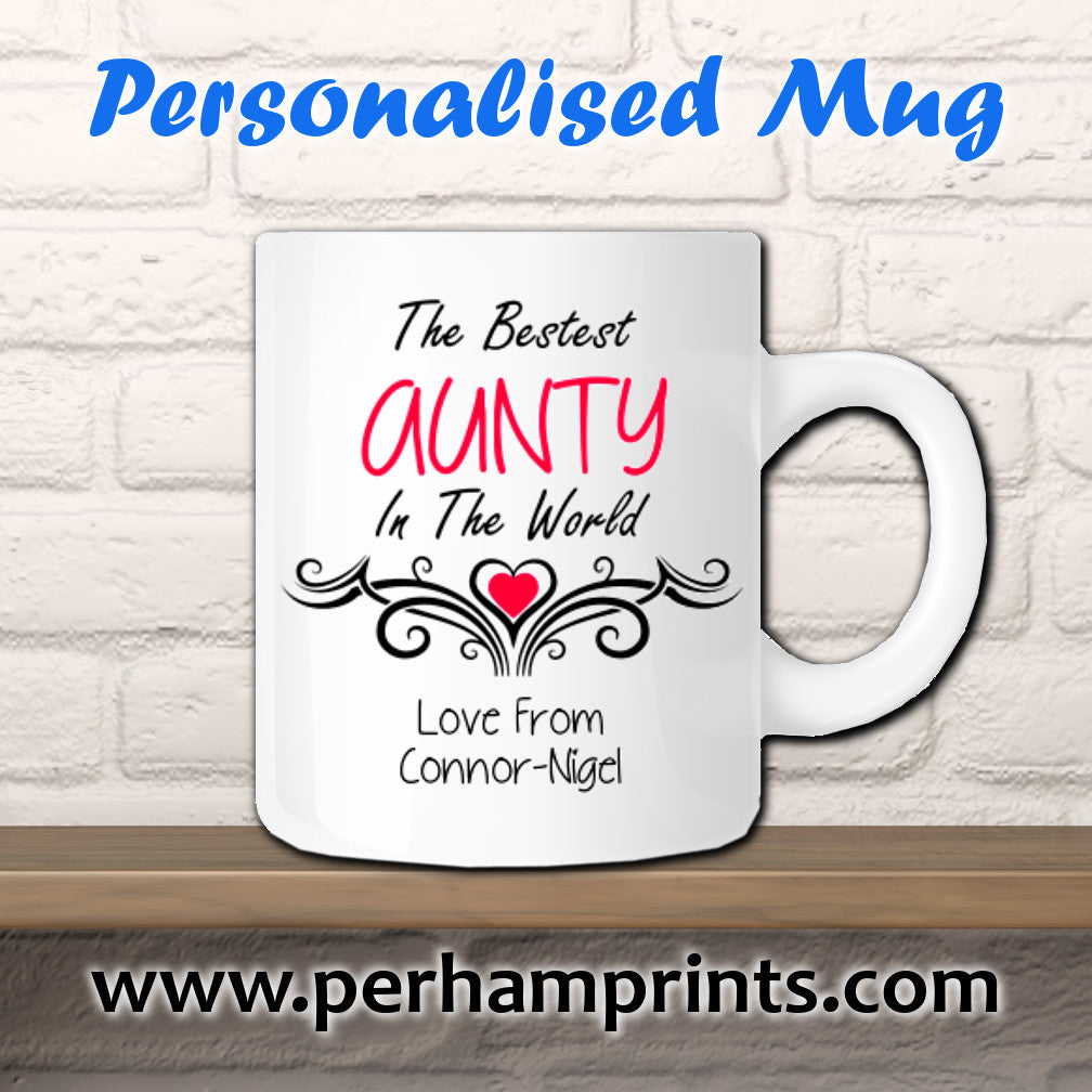 Personalised Aunty Cup - Personalised Gift - Perham Prints