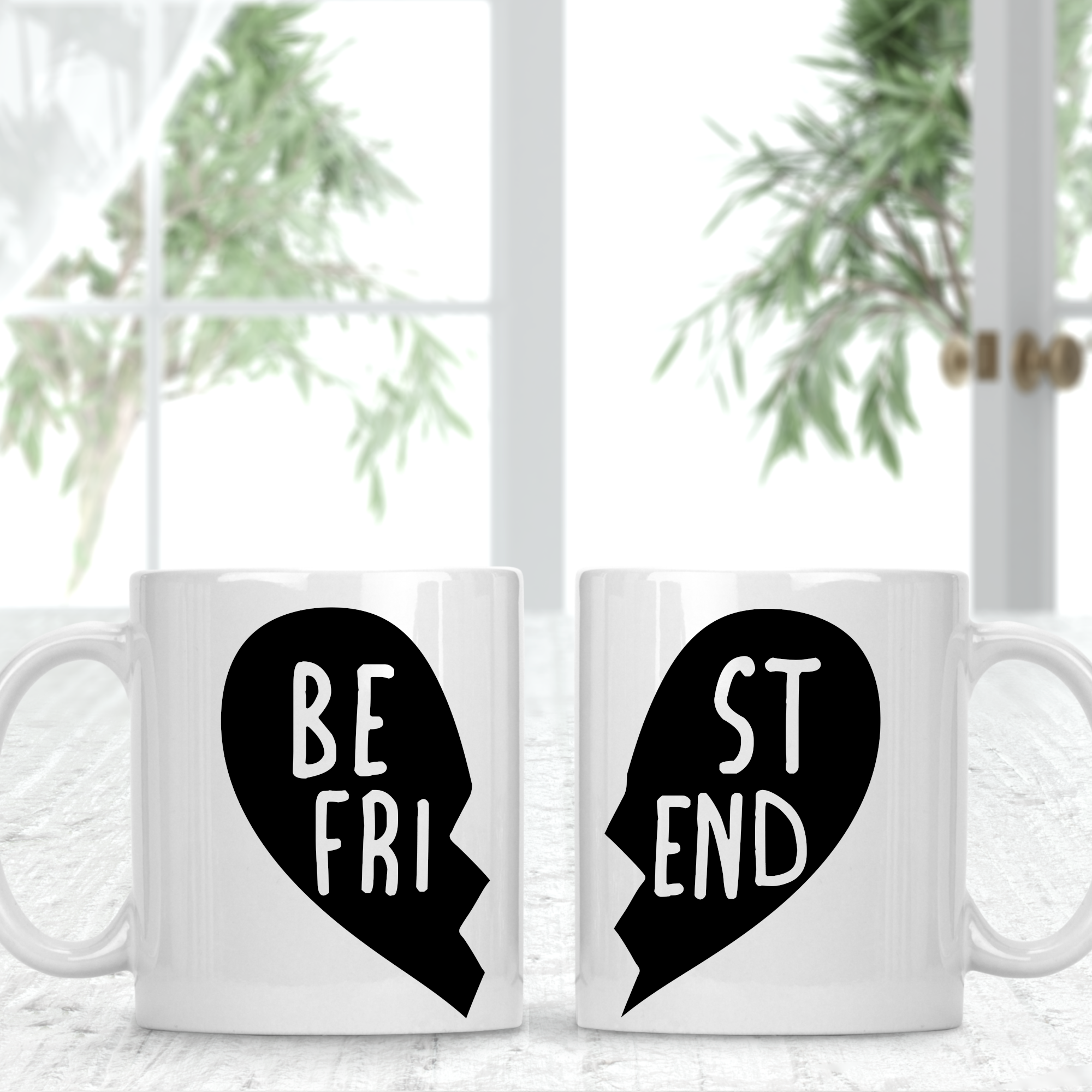 Best Friend Sister Two Matching Mugs - Perham Prints