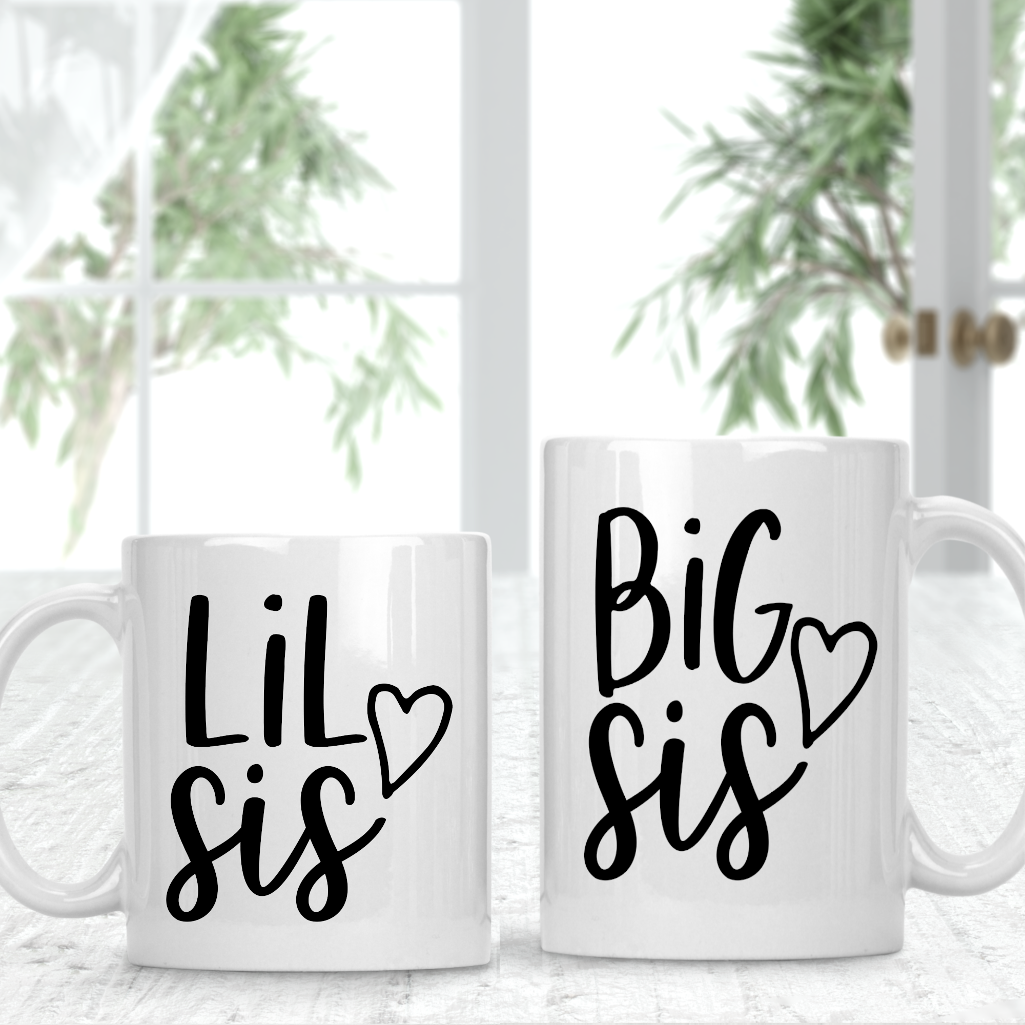 Little Sis Big Sis Two Matching Mugs - Perham Prints