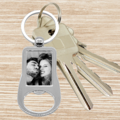 Personalised Picture Photo Keyring - Bottle Opener