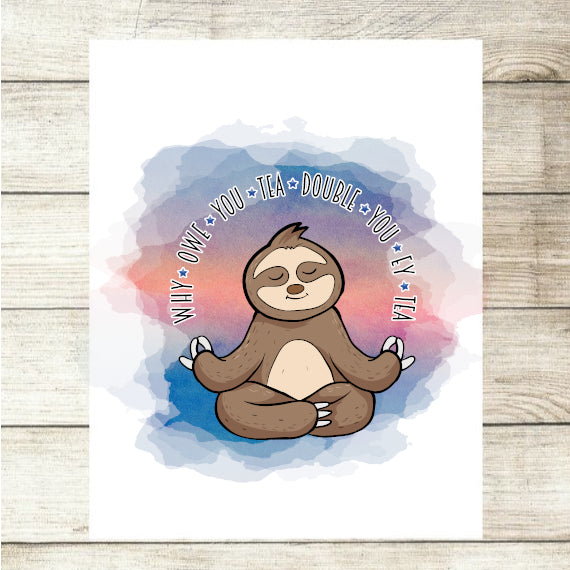 Sloth Why Owe You Tea Double You Ey Tea Adult Gift Custom Photo Card - Perham Prints