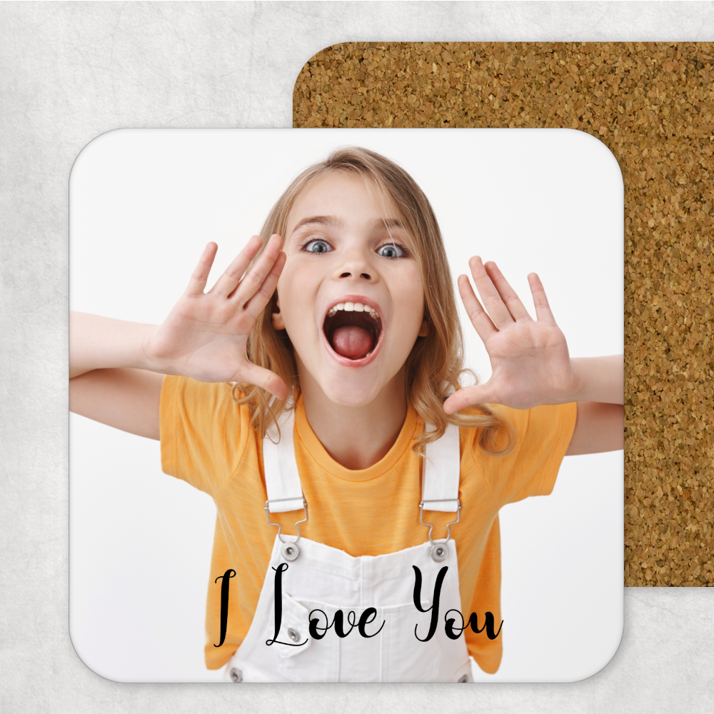 Personalised Photo Picture Coaster Custom Text MDF - Perham Prints