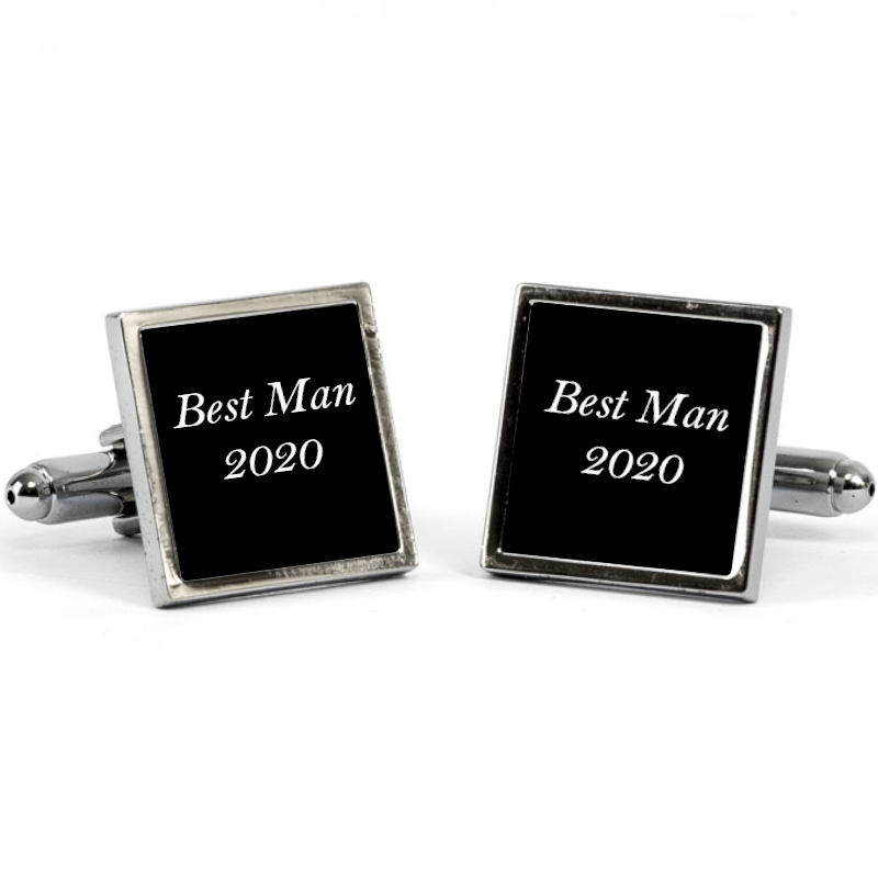 Personalised Pair of Cufflinks Silver Personalise with any photo or text - Perham Prints