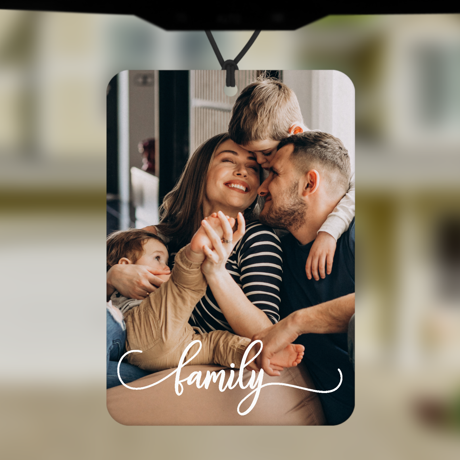Custom Family Design Photo Personalised Air Freshener For Car - Perham Prints