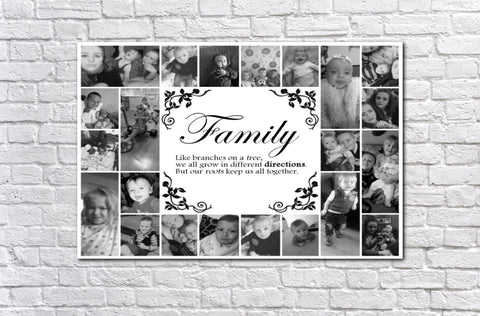 Personalised Family Photo Collage Canvas - 0