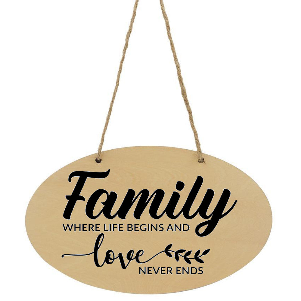 Family Where Life Begins And love Never Ends Plaque - Perham Prints