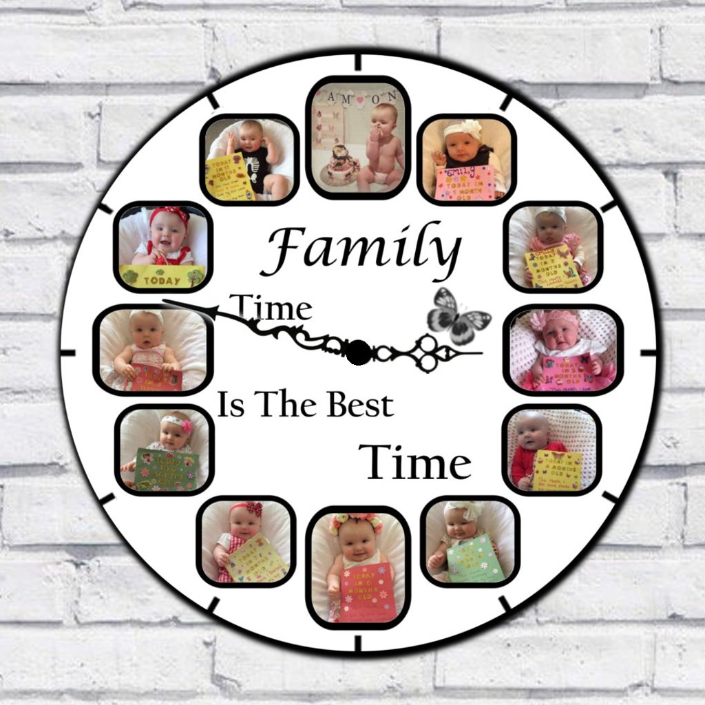 Personalised Family Clock - Family Time Is The Best Time - Perham Prints