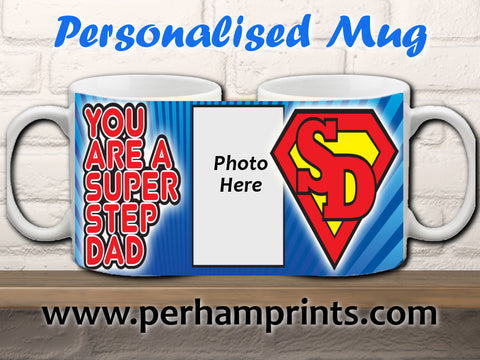 Super Step Dad - Father's Day Gift - Personalised Mug