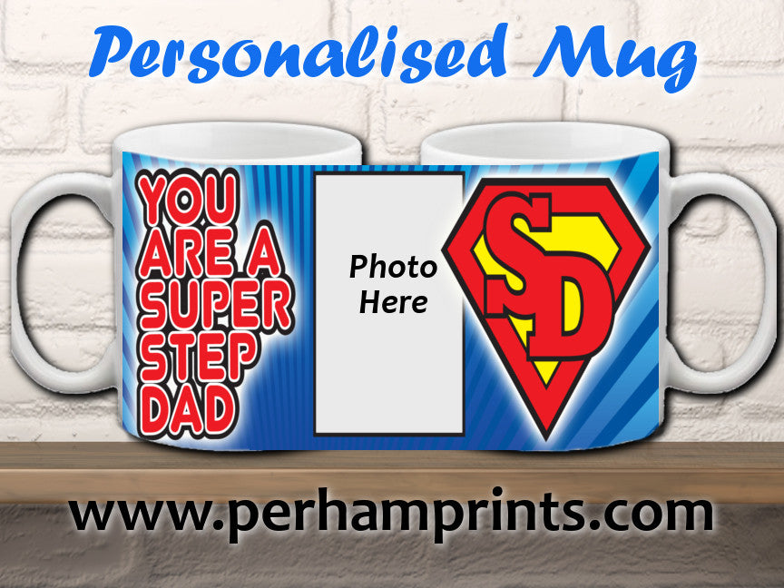 Super Step Dad - Father's Day Gift - Personalised Mug - Perham Prints