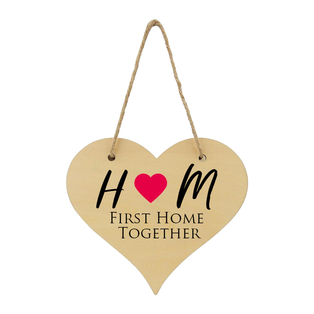 Initials First Home Together Plaque Hanging - Perham Prints