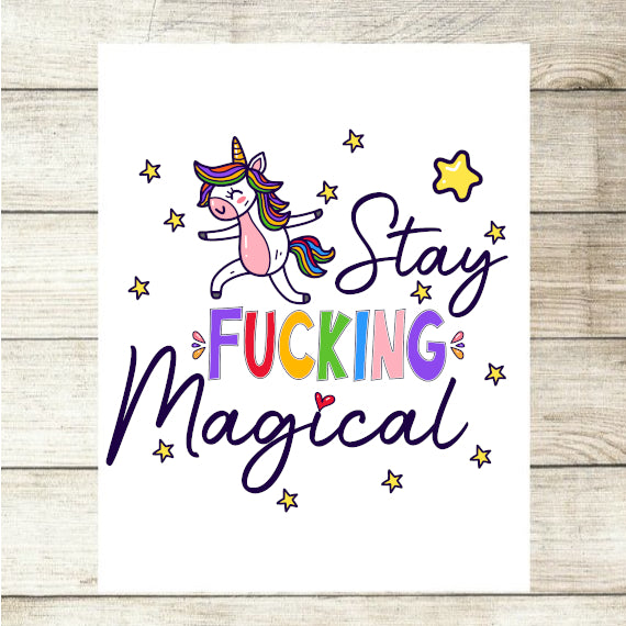 Stay F*cking Magical Adult Gift Custom Photo Card - Perham Prints