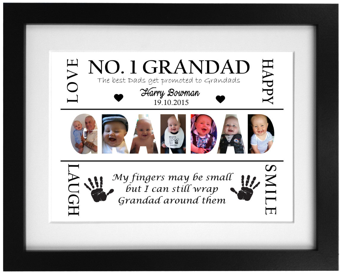 Personalised Grandad Word Art Frame Design Ready To Hang - Perham Prints