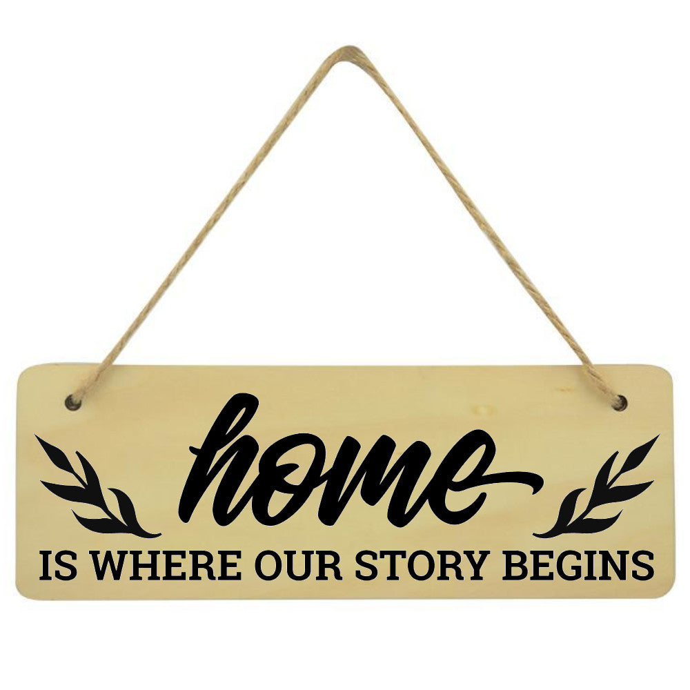 Home Is Where our Story Begins Family Plaque - Perham Prints