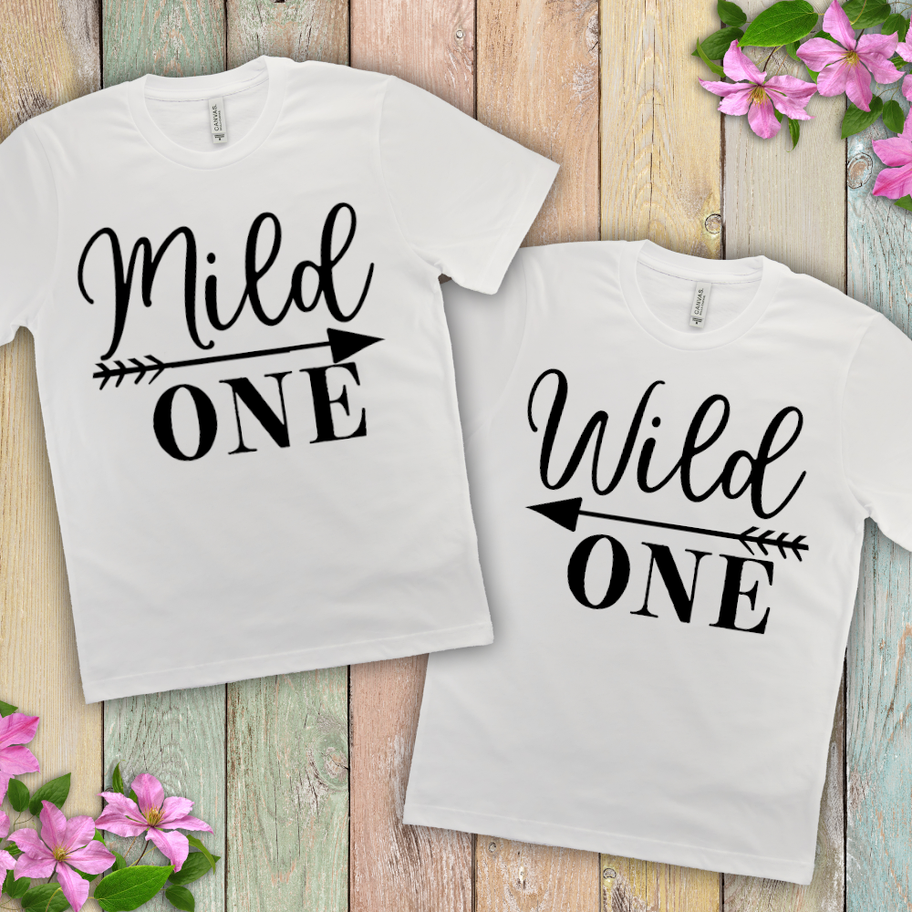 Mild One Wild One Matching Sister Friend Gildan Tshirt - Perham Prints