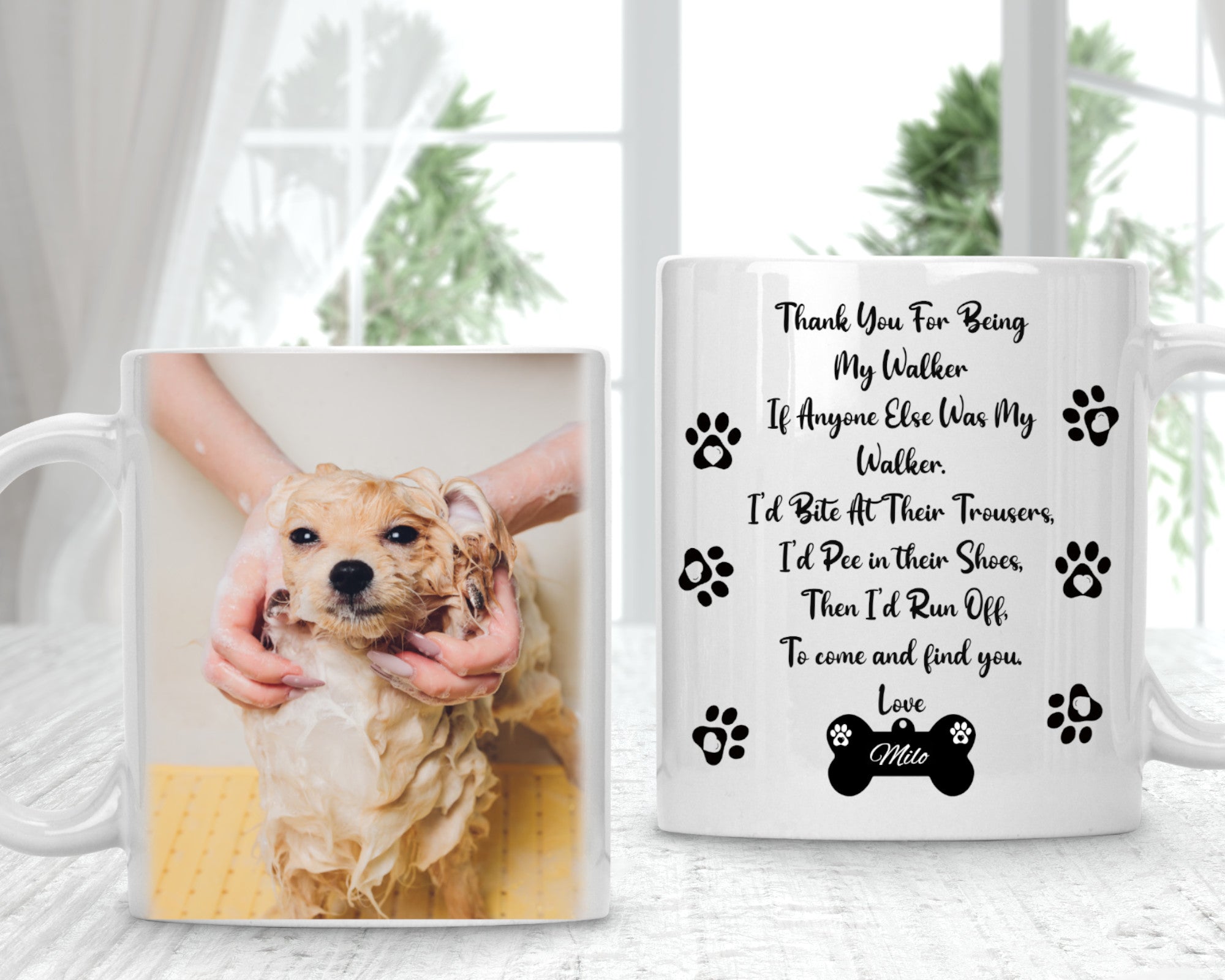 Personalised Dog Service Thank You For Being My Custom Name Photo Cup Mug - Perham Prints