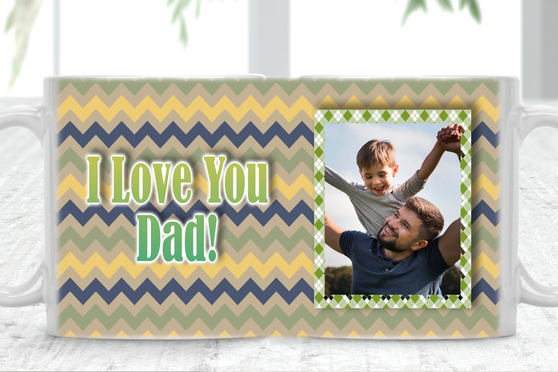 Father's Day For Him Custom Text Personalised Photo Cup Mug - Perham Prints