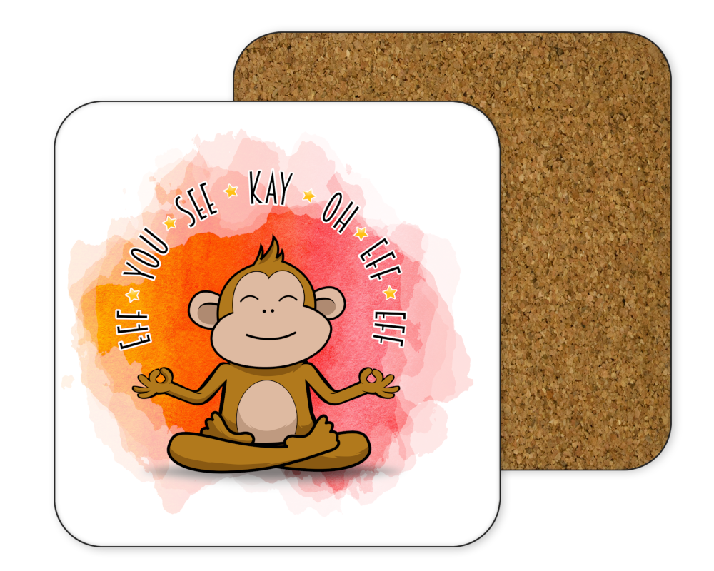 Monkey Eff You See Kay Oh Eff Eff Coaster Adult Censored - Perham Prints