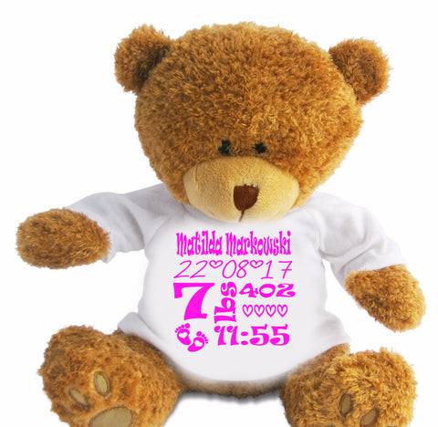 Peronalised New Born Baby Gift Edward Teddy Bear Cuddle Toy - 0