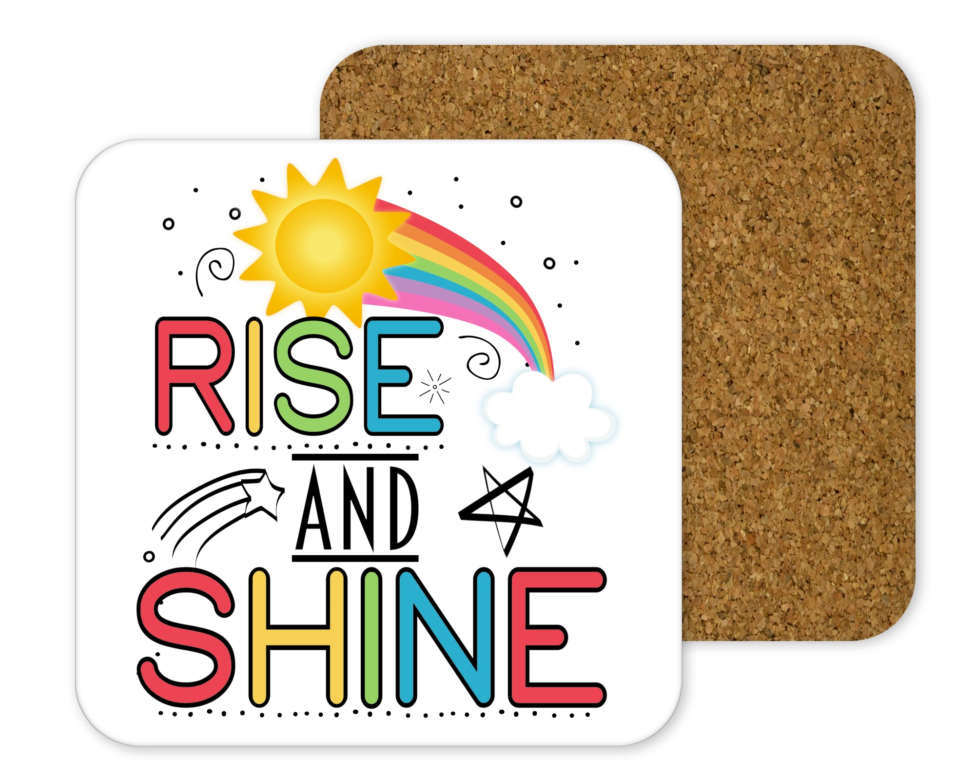 Rise And F*cking Shine Censored Coaster Custom Text - Perham Prints