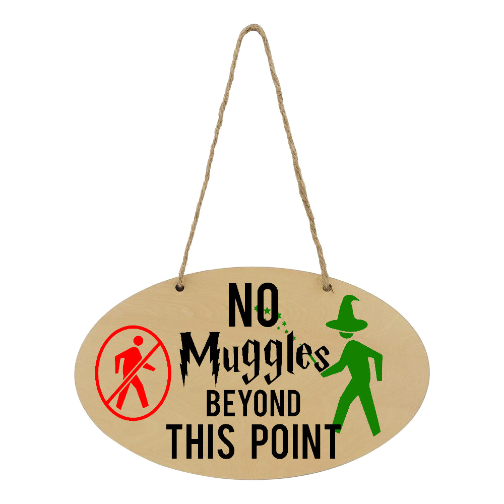 No Muggles Beyond This Point Magical Plaque - Perham Prints