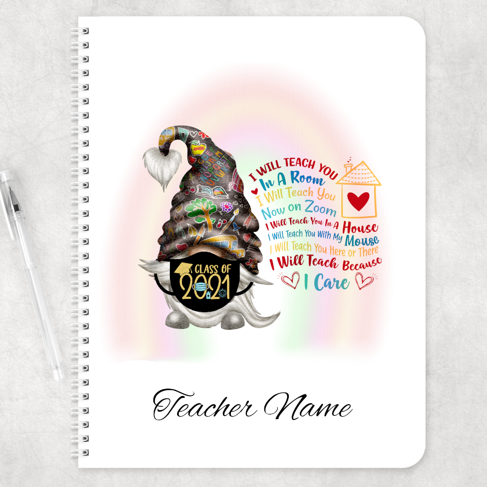 Gonk Teacher Gift Poem A4 Personalised Note pad Note book - Perham Prints