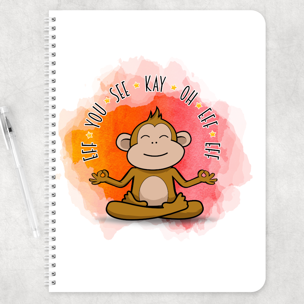 Monkey Eff You See Kay Oh Eff Eff Adult Gift A4 Note pad Note book - Perham Prints