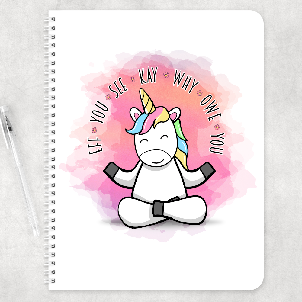 Unicorn Eff You See Kay Oh Eff Eff Adult Gift A4 Note pad Note book - Perham Prints