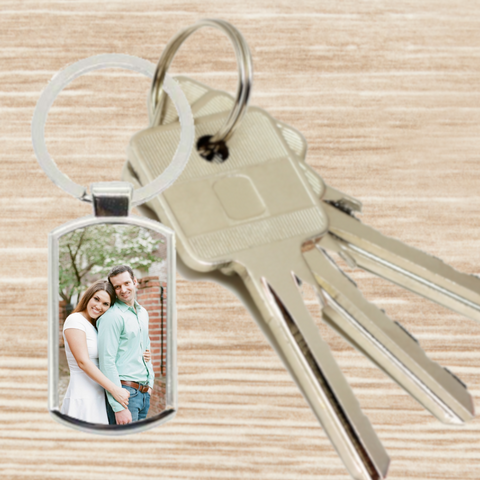 SUPER SALE - Personalised Picture Photo Keyring - Oblong