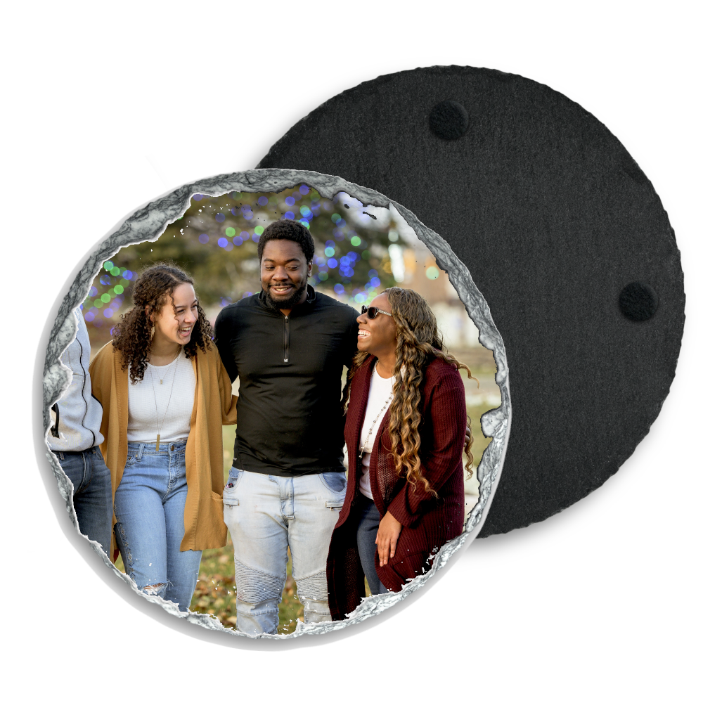 Personalised Photo Picture Coaster Custom Text Slate - Perham Prints