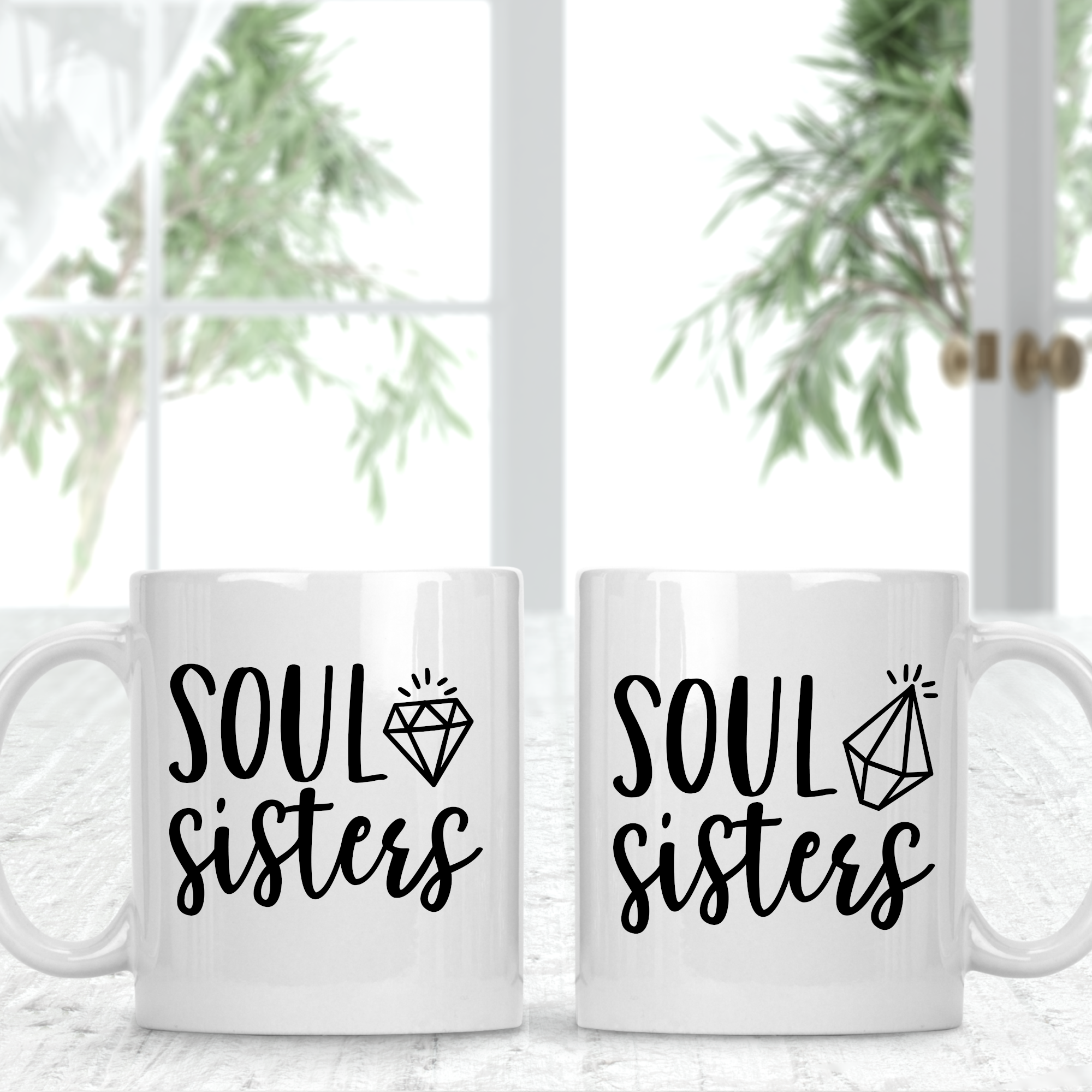 Soul Sisters Friend Two Matching Mugs - Perham Prints