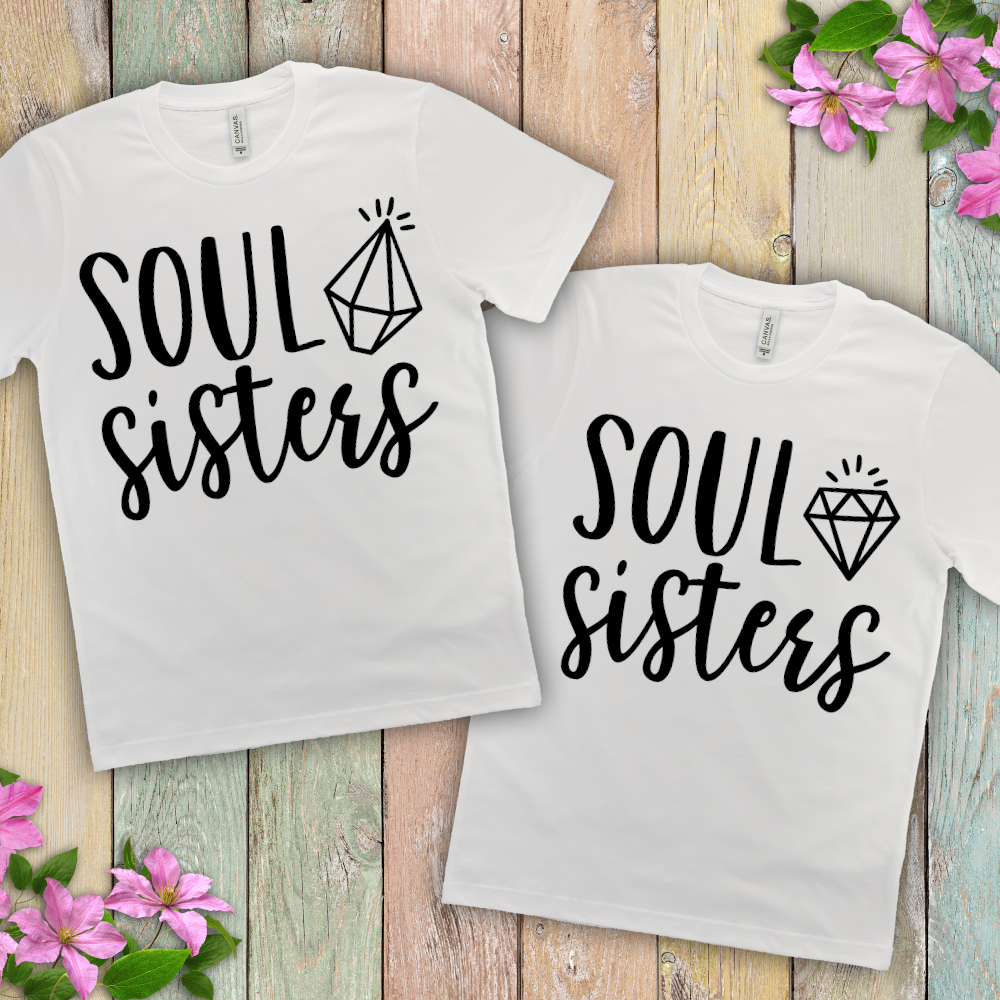 Soul Sisters Matching Tshirts For Sisters and Friends Gildan Tshirt - Perham Prints