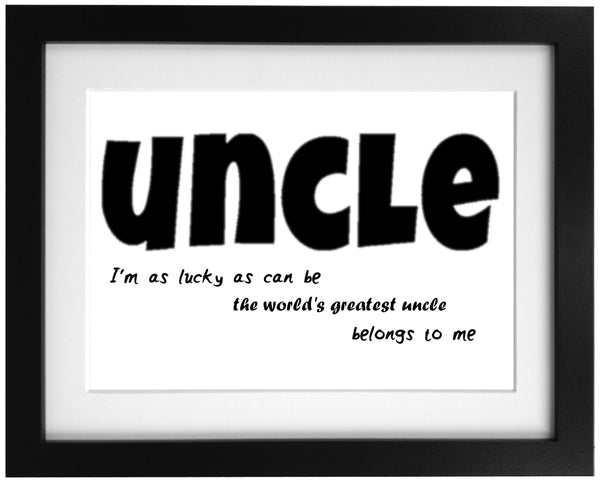 Personalised Uncle Word Art Frame Design Ready To Hang - 1