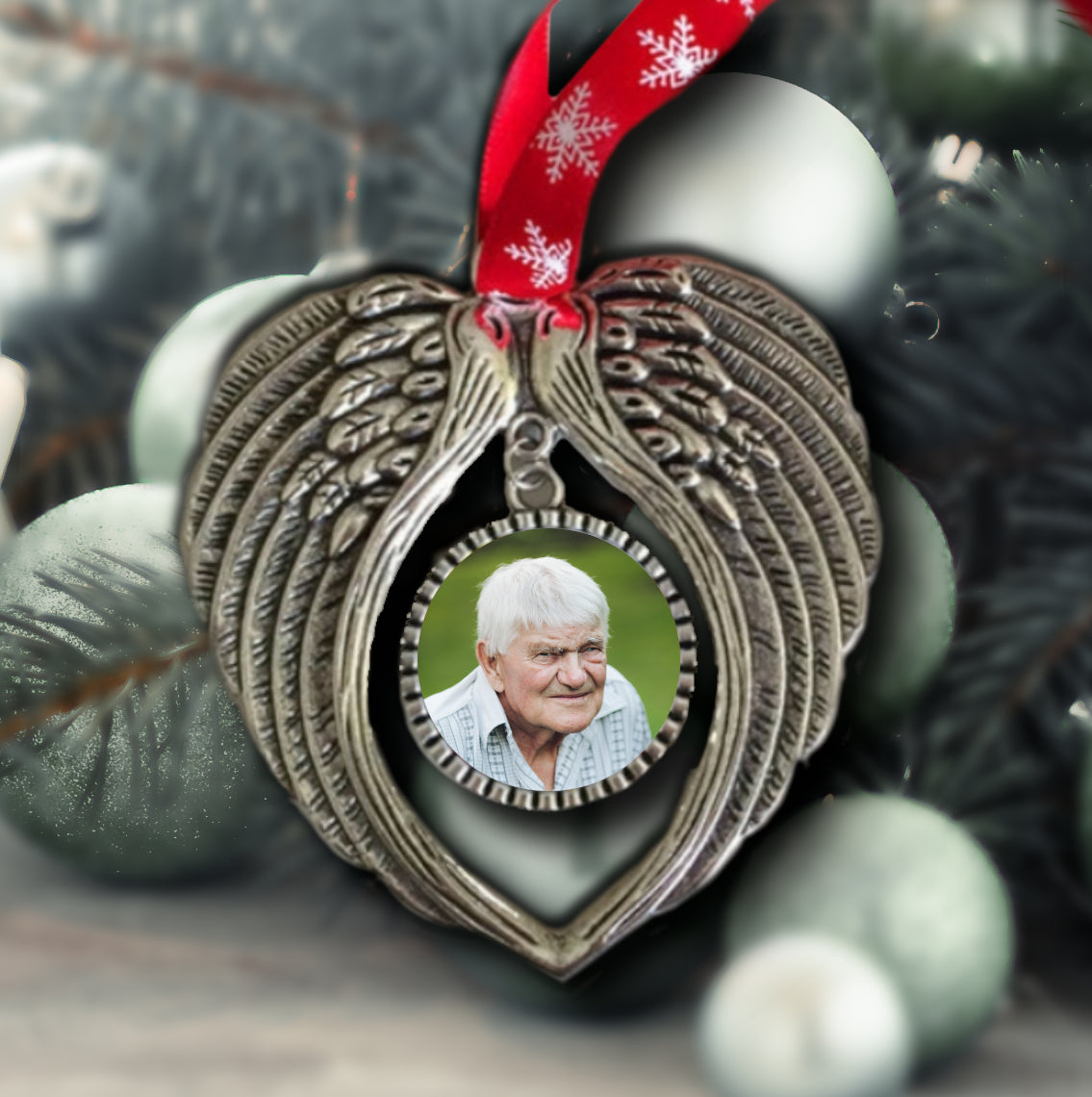 Christmas Decoration In Memory Of Wings Photo Ornament - Perham Prints