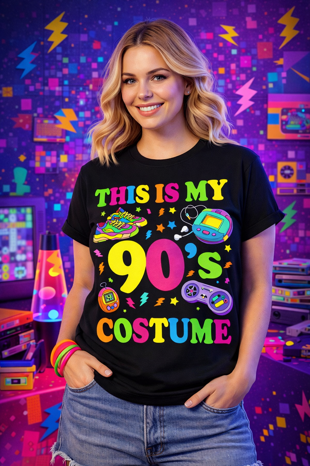 This Is My 90's Costume Black UNISEX Tshirt - Perham Prints