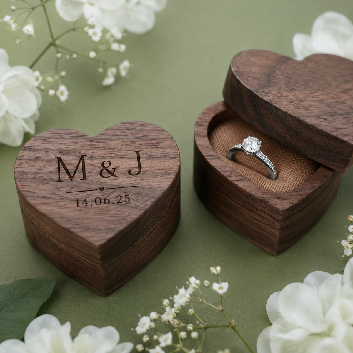 Heart shaped ring holder