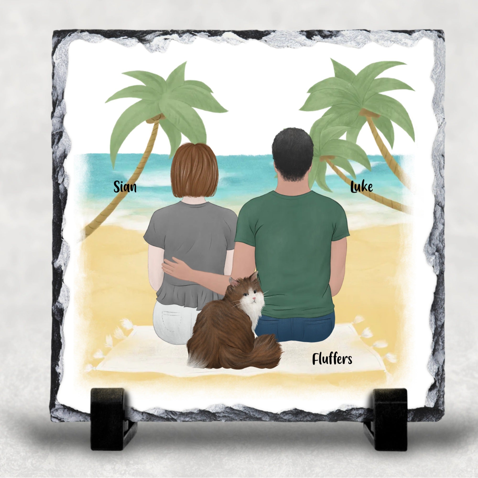 You Me And The Cats Up To Four Cats Customised Slate