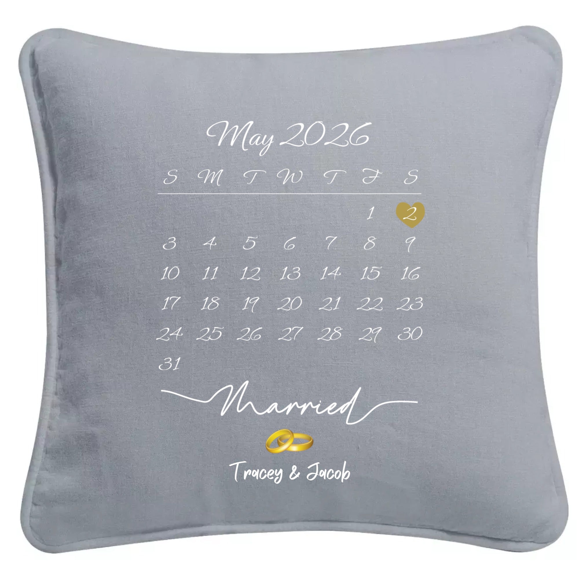 Wedding Date Officially Married Personalised Cushion
