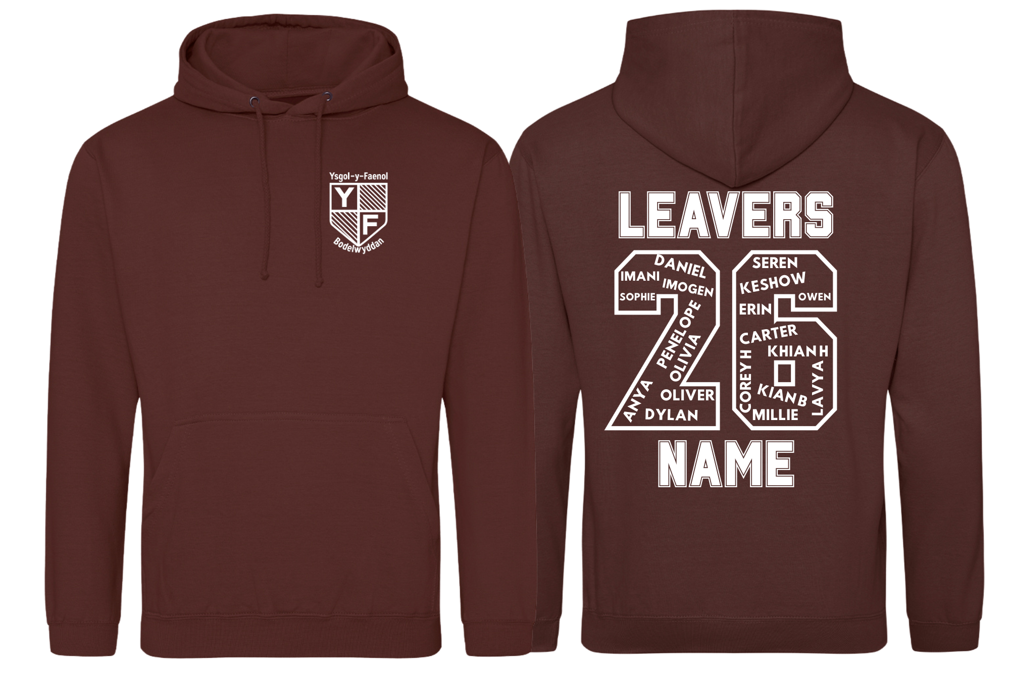 Ysgol Y Faenol Bodelwyddan Pullover AWDis Hoodie All Colours Unisex