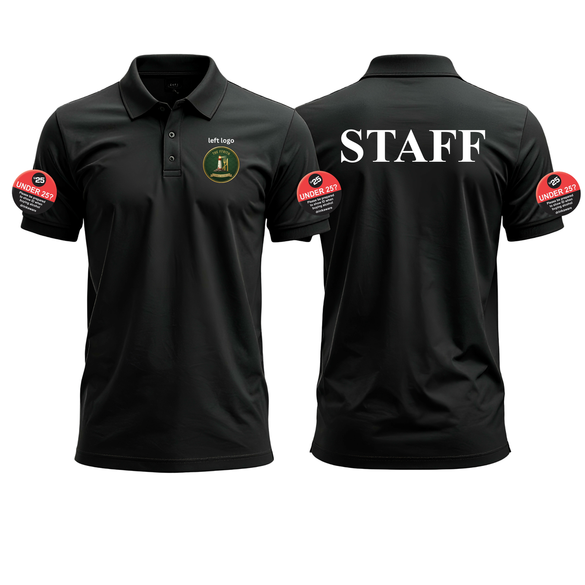 ffrith chris ashcroft black polo shirt