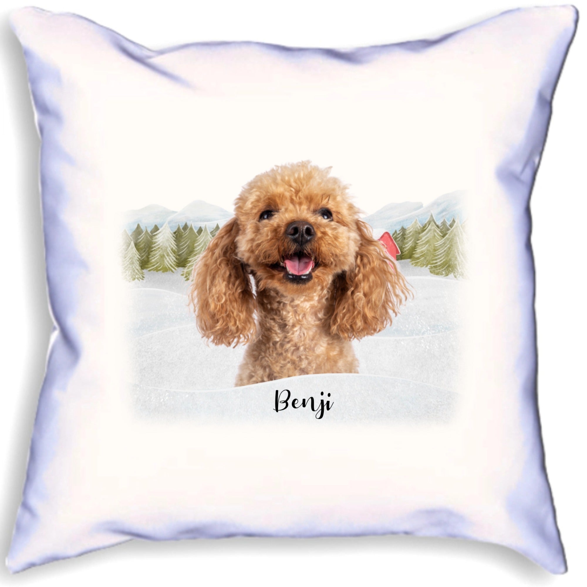 Christmas With My Dog Personalised Photo Cushion