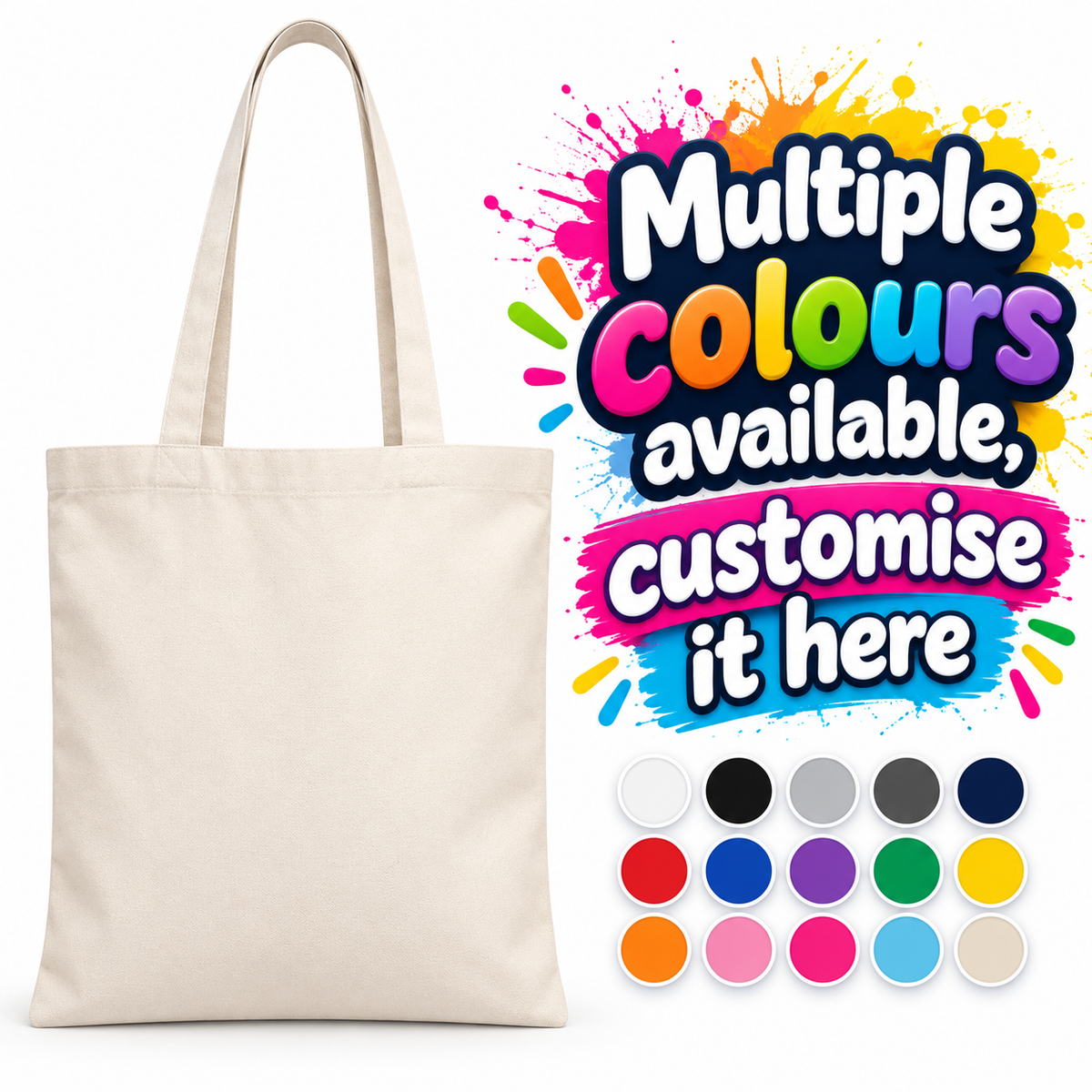 Fully Personalised Westford Mill Yellow Long Handled Tote Bag